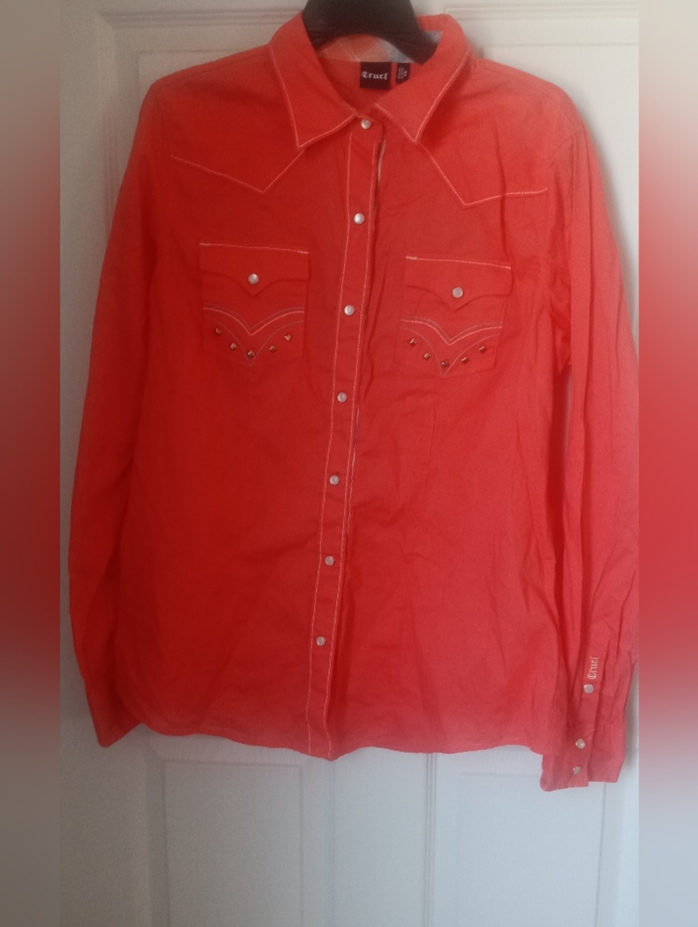 Cruel Girl Red Snap-Front Western Shirt